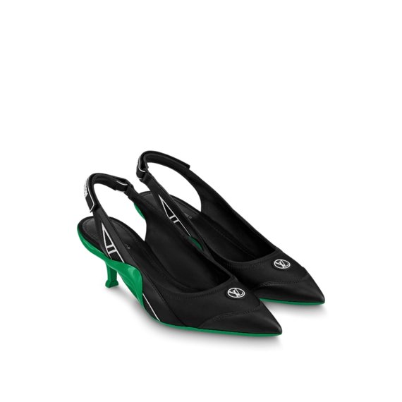 Shop Now: Louis Vuitton Archlight Slingback Pump for Women in Black and Green