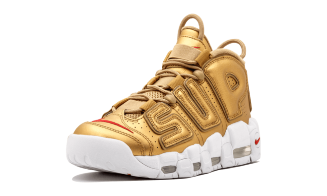 Look Good and Feel Good - Women's Nike Air More Uptempo Supreme Suptempo Gold