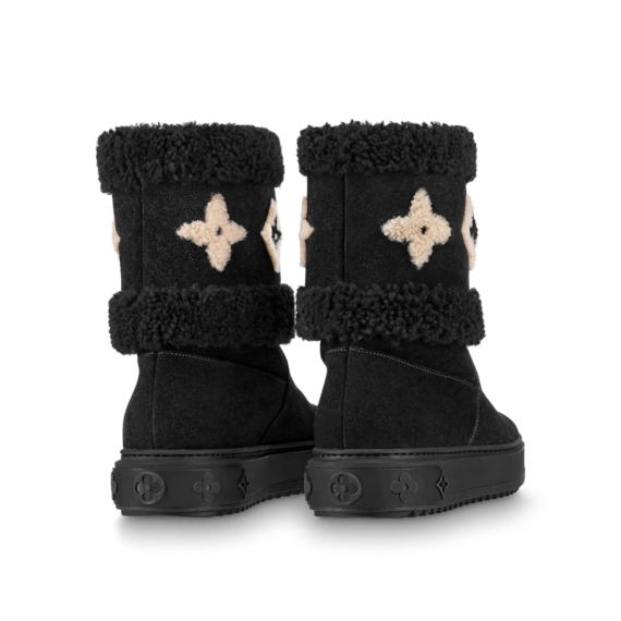 Grab the Discount on Louis Vuitton Snowdrop Flat Ankle Boot Black for Women's from our Online Shop!