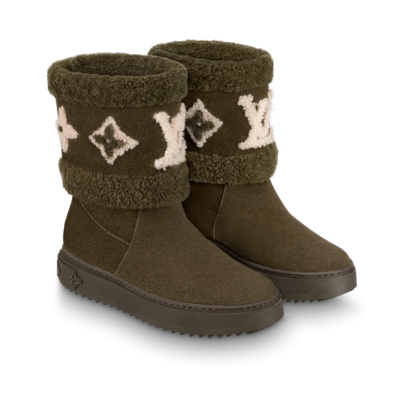 Save on Women's Louis Vuitton Snowdrop Flat Ankle Boot Khaki Green - Buy Now!