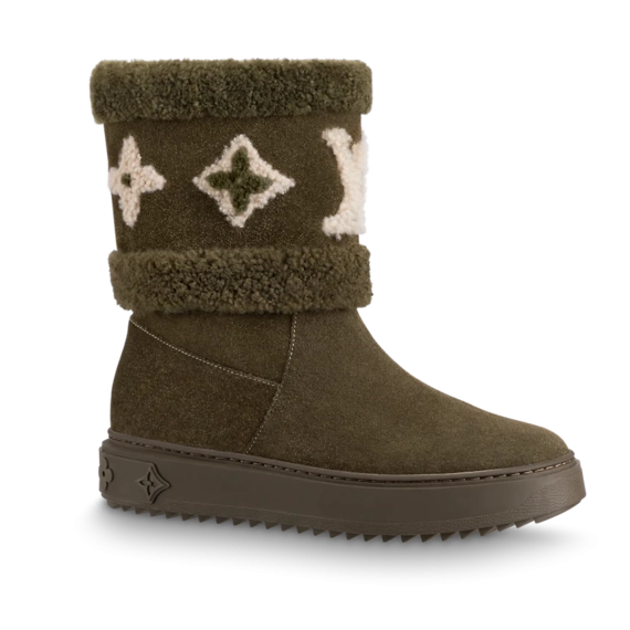 Women's Louis Vuitton Snowdrop Flat Ankle Boot Khaki Green - Get a Discount Now!