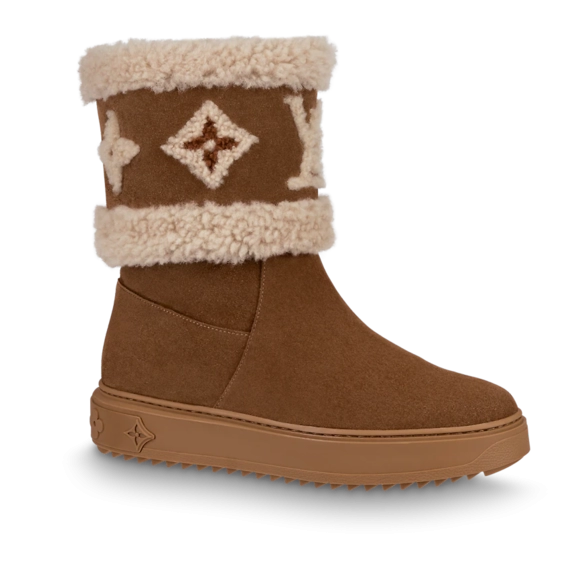 Get the Louis Vuitton Snowdrop Flat Ankle Boot Cognac Brown for Women