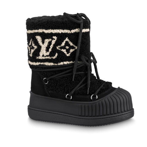 Shop Louis Vuitton Polar Flat Half Boot Black for Women