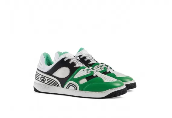 Buy the Latest Men's Gucci Basket Low-Top Sneakers - Black/Green/White!