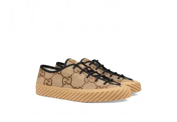 Shop Women's Gucci Maxi GG Low-Top Sneakers - Beige/Black at Affordable Price