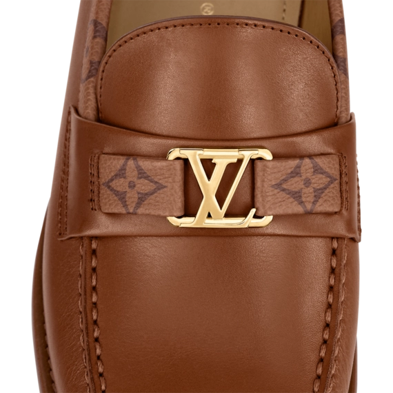 Discounted Men's Louis Vuitton Major Loafer Shoes in Cognac Brown at Online Shop