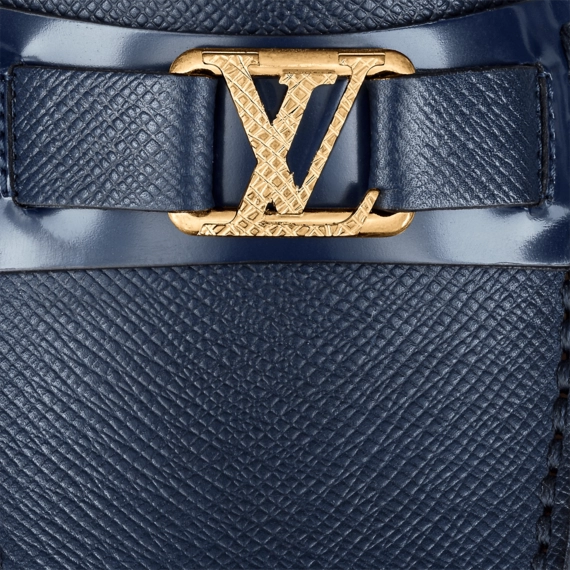 Shop Designer Men's Footwear - Louis Vuitton Hockenheim Moccasin Navy Blue