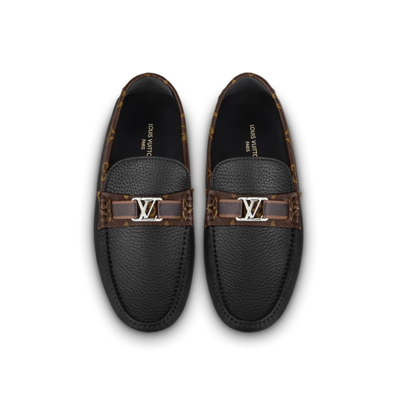 Stylish Men's Louis Vuitton Hockenheim Mocassin Black