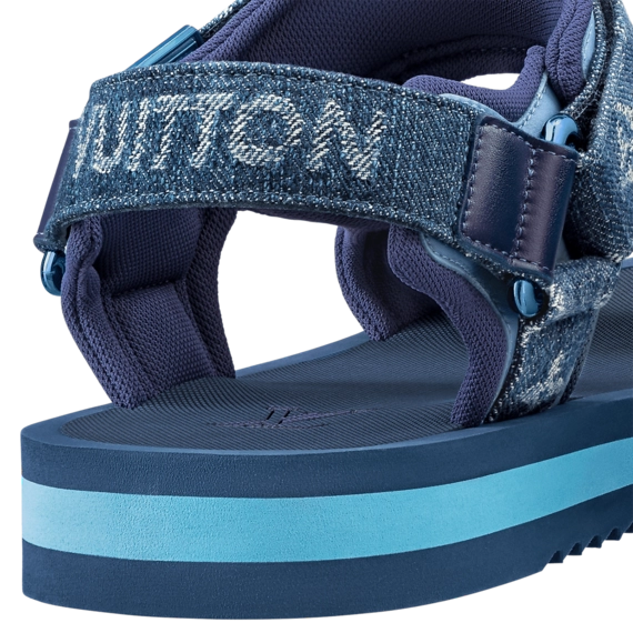 Discounted Louis Vuitton Panama Sandal Blue for Men's