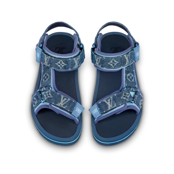 Shop Louis Vuitton Panama Sandal Blue for Men's