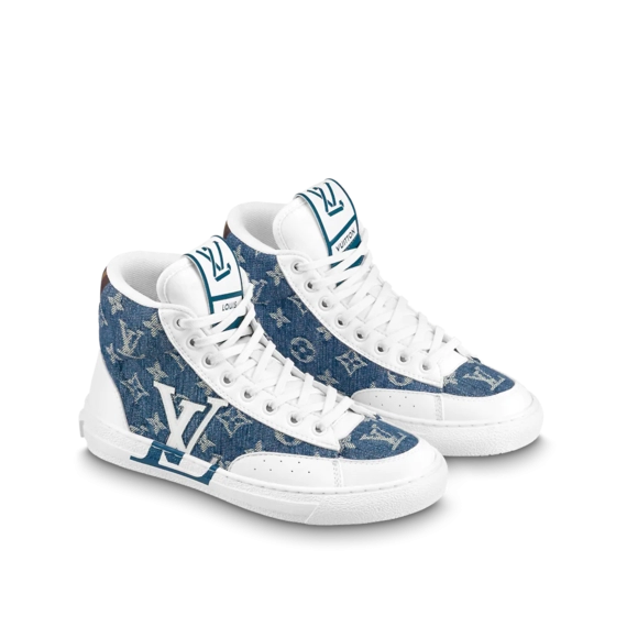 Shop Now for Women's Louis Vuitton Charlie Sneaker Boot Blue at Discounted Prices!