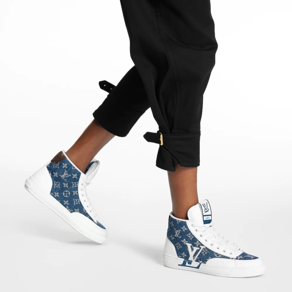 Get Discount on Men's Louis Vuitton Charlie Sneaker Boot Blue - Shop Now!