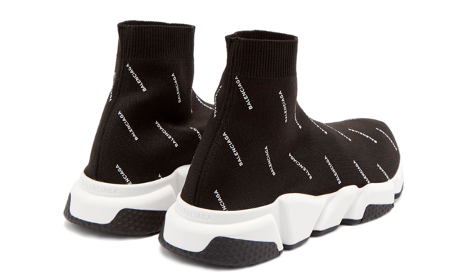 Get Women's Balenciaga Speed Runner Mid Logo / Black / White Today