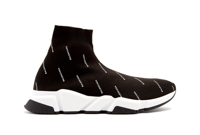 Shop Women's Balenciaga Speed Runner Mid Logo / Black / White Sale