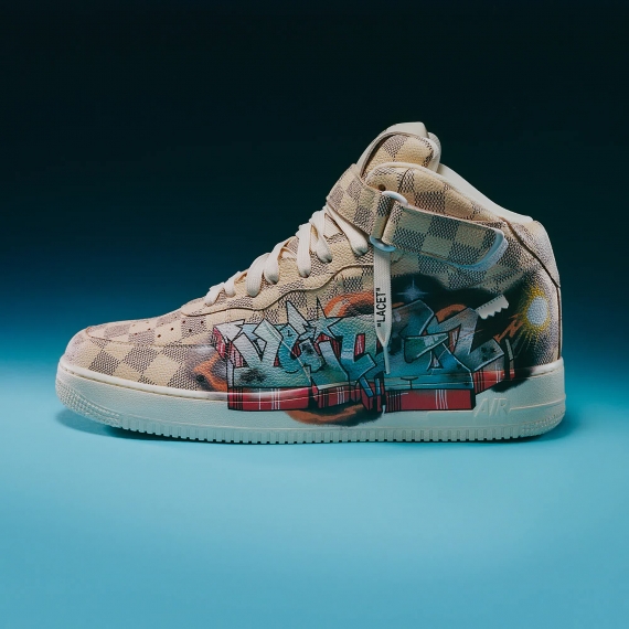 Shop Men's Louis Vuitton X Air Force 1 Mid Graffiti Sneakers with Discounts Now!