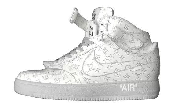 Shop the Louis Vuitton X Air Force 1 Mid White Men's Sneaker at a Discount Now!