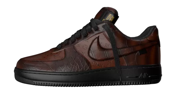 Shop the Louis Vuitton X Air Force 1 Low Dark Brown Men's Sneaker Now!