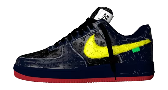Shop the Louis Vuitton and Nike Air Force 1 by Virgil Abloh Low Blue / Yellow / Red for Men. Buy Now and Save!