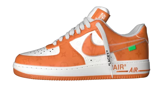 Shop the Louis Vuitton and Nike Air Force 1 by Virgil Abloh Low Orange for Men's Sale