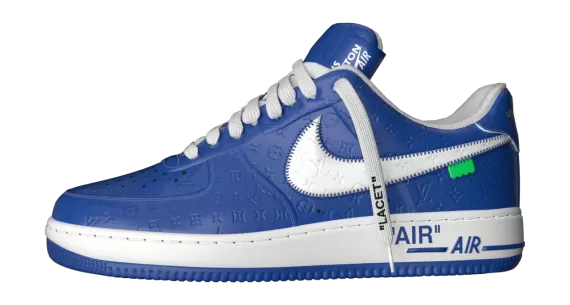 Men's Louis Vuitton X Air Force 1 Low Blue Sneakers with Discount