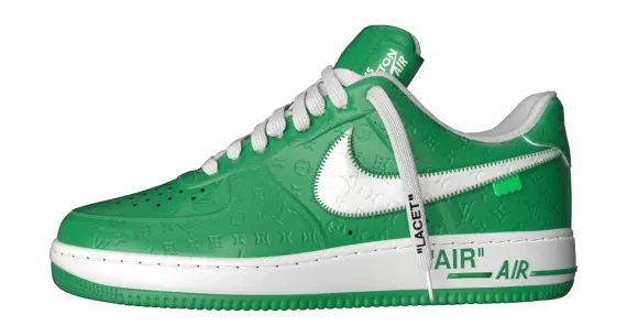 Buy the Louis Vuitton and Nike Air Force 1 Low by Virgil Abloh Green for Men - Shop Now!