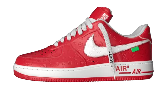 Men's Louis Vuitton and Nike Air Force 1 by Virgil Abloh Red - Get Discount Now!