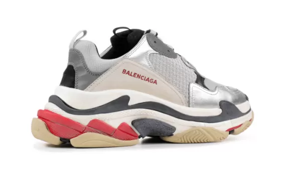 Save Now! Men's Balenciaga TRIPLE S TRAINERS - Silver / Black / Red