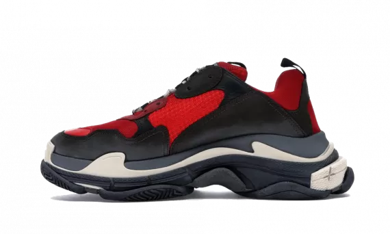 Women's Balenciaga Triple S Trainers in Red & Black - On Sale Now