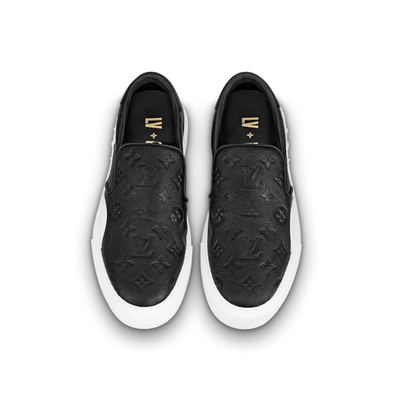 Save Money on Men's LVxNBA LV Ollie Slip On Black!