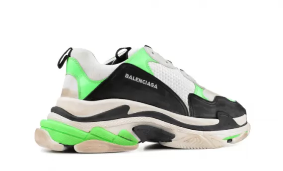 Discounted Men's Balenciaga Triple S TRAINERS - White / Black / Neon - Shop Now!