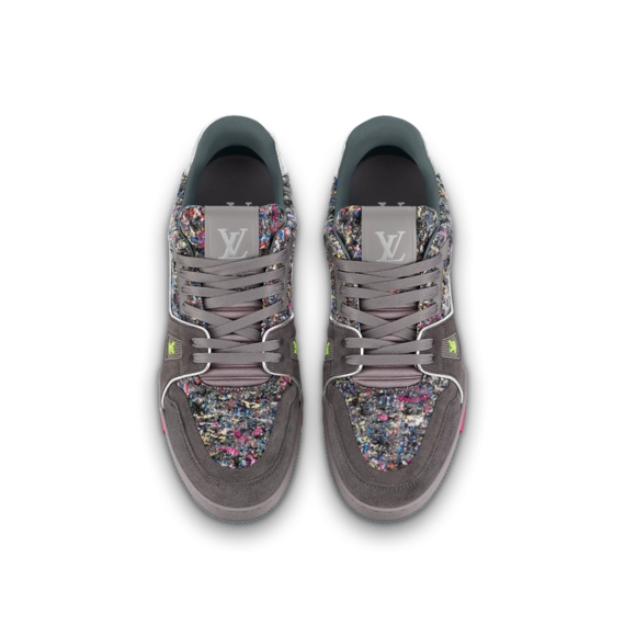 Shop the LV Trainer Sneaker Gray for Men's