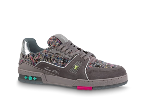 Buy the LV Trainer Sneaker Gray for Men's