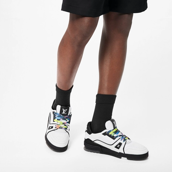 Buy the Stylish Men's LV Trainer Sneaker Black / White on Sale Now!