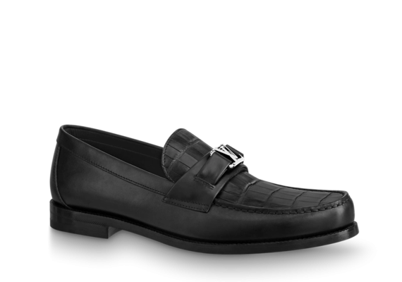 Shop the Louis Vuitton Major Loafer Alligator and Calf Leather Black for Men's