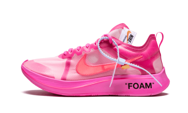 Women's Nike The 10 x Off White Zoom Fly TULIP PINK / RACER PINK - Get Discount!