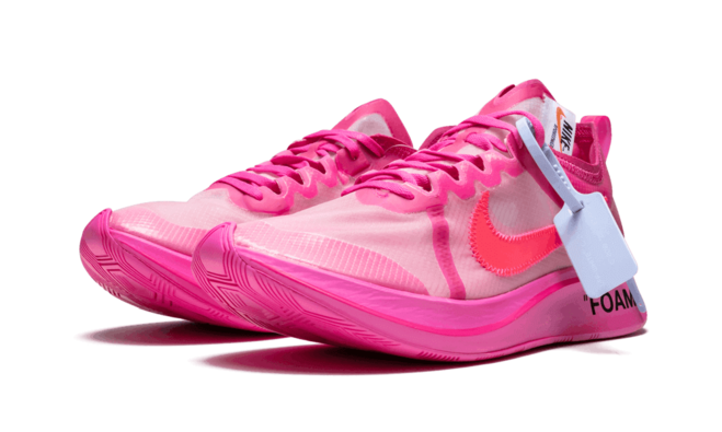 Stylish Men's Sneaker - The 10 x Off White Zoom Fly TULIP PINK / RACER PINK - Discounted by Nike