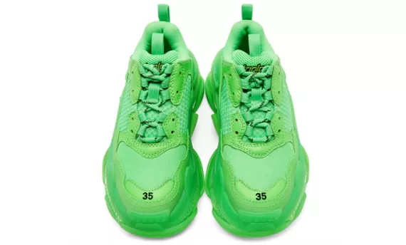 Look Stylish with Balenciaga Triple S - Neon Green for Women!