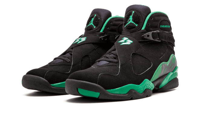 Find Men's Air Jordan 8 Retro Sugar Ray BLACK/STEALTH-CLOVER Sneakers On Sale Now