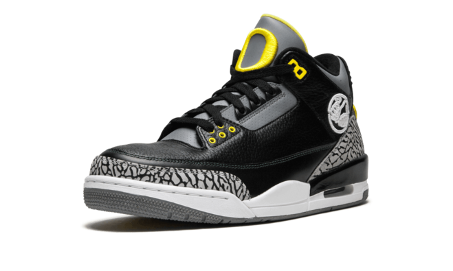 Women's Air Jordan 3 Oregon Pit Crew BLACK/YELLOW-WHITE - Sale Discount Now!