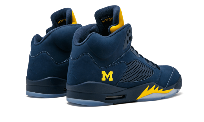 Look Cool with the Air Jordan 5 Retro - Michigan COL NAVY/COL NAVY-ARM for Men