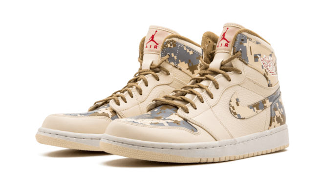 Get the Latest Men's Air Jordan 1 Retro Digi-Camo NATURAL/G RED-CAMO-SILVER at Discount!