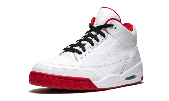 Women's Air Jordan 3 - White/Varsity-Red/Black - Get Discount Now!