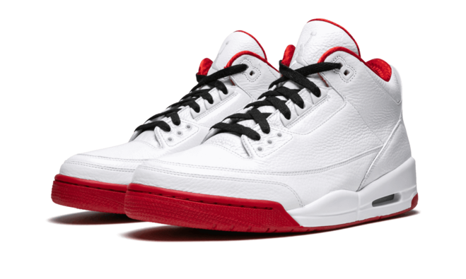 Men's Air Jordan 3 - WHITE/VARSITY-RED/BLACK - Save Now!