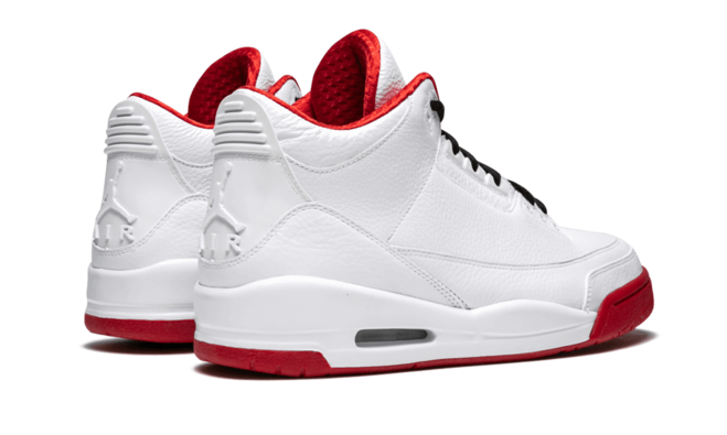 Latest Men's Air Jordan 3 - WHITE/VARSITY-RED/BLACK - Discounted Price!