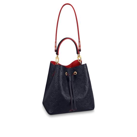 Women's Louis Vuitton NeoNoe MM Navy Blue and Red Bag at Discounted Price - Shop Now!