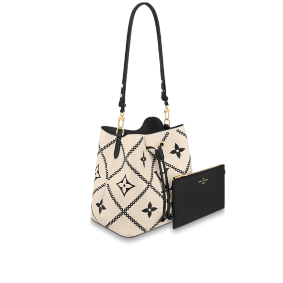 Stylish Louis Vuitton Handbag - NeoNoe MM Creme Beige/Black