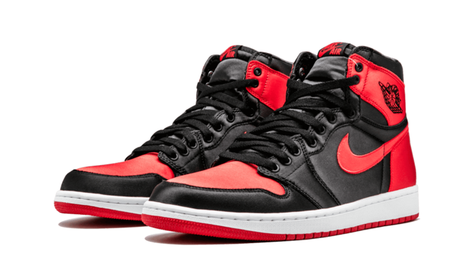 Discounted Men's Air Jordan 1 Retro High OG SE Satin BLACK/UNIVERSITY RED-WHITE