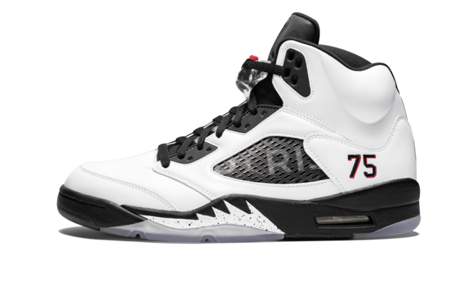 Air Jordan 5 Retro Paris Saint-Germain (PSG) Friends x Family White Women's Shoes - Sale Discount!