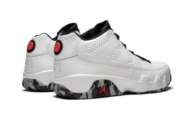 Fashion Designer Online Shop: Get Women's Air Jordan 9 Retro Low Jordan Brand Classic WHT/INF23-BLK-DK GRY-WOLF GRY Now!