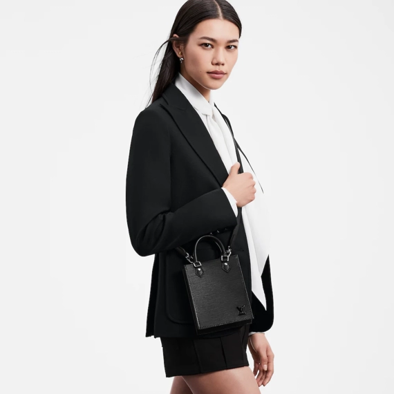 Women's Designer Handbag - Louis Vuitton Petit Sac Plat Black On Sale Now!
